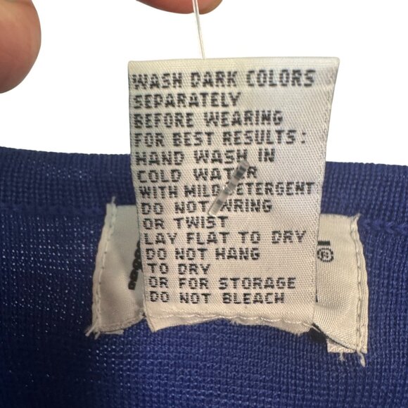 Koret Womens Size XL Blue Embellished Knit Vest Wool Blend - Picture 6 of 6